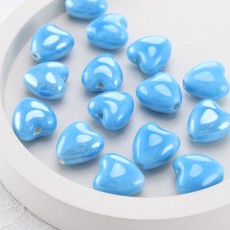Подвеска сердце из керамики, 13 мм, Голубой