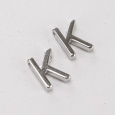 Подвеска буква "K",12 мм, цв.Серебро