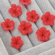 Цветы из полимерной глины, Красный, 15-17мм