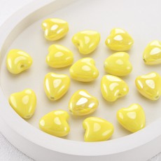 Подвеска сердце из керамики, 13 мм, Желтый