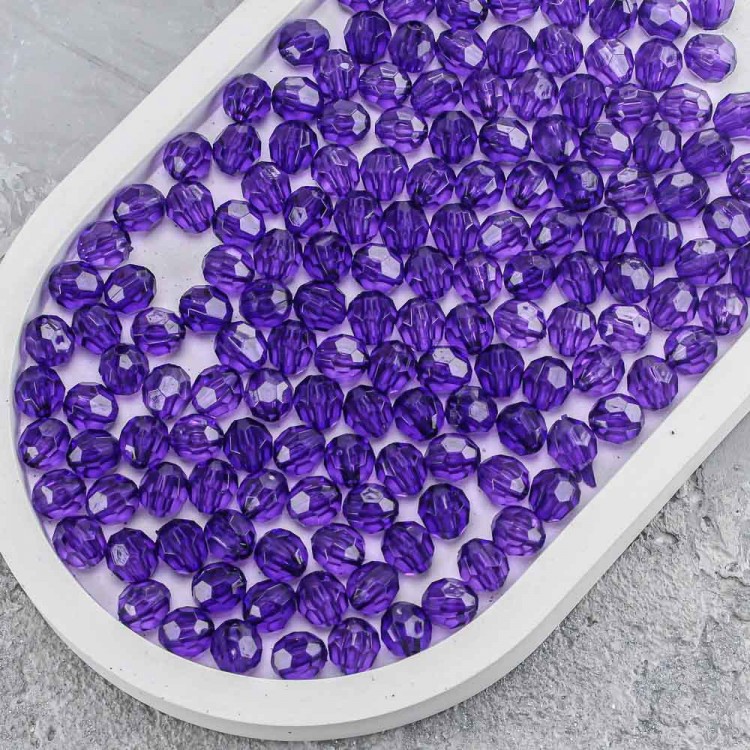 Акриловые бусины для сумок, 8 мм, цв. Фиолетовый, 500 гр