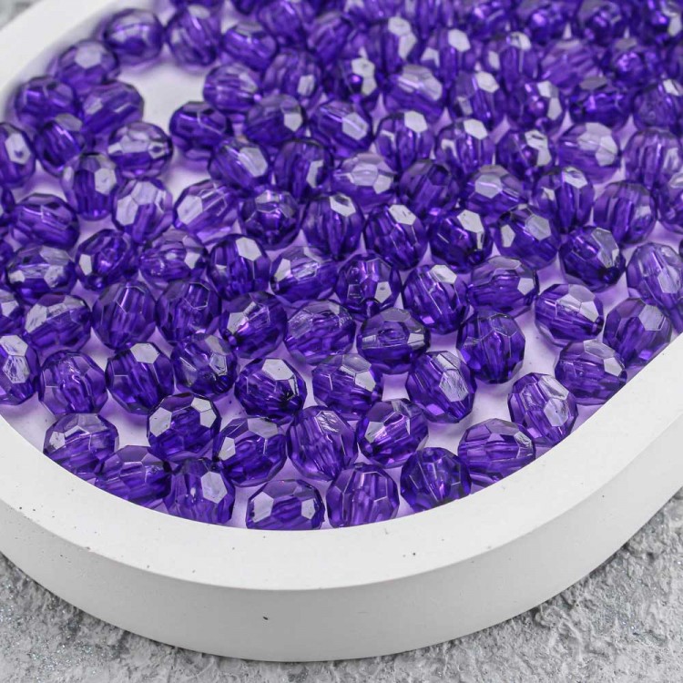 Акриловые бусины для сумок, 8 мм, цв. Фиолетовый, 500 гр