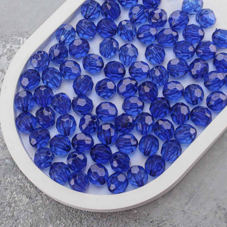 Акриловые бусины для сумок, 10 мм, цв.Синий, 500 гр