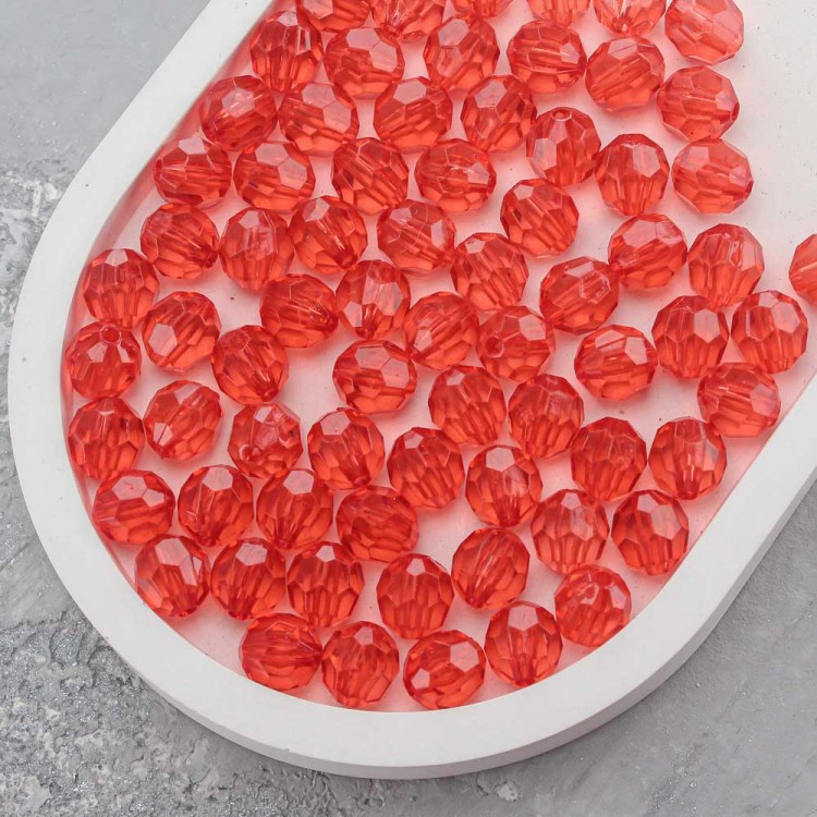 Акриловые бусины для сумок, 10 мм, цв. Красный, 500 гр