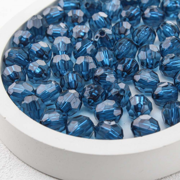 Акриловые бусины для сумок, 10 мм, цв. Тёмно-синий, 500 гр