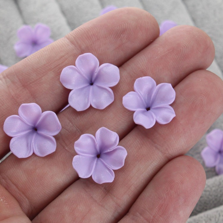 Цветы из полимерной глины, Фиолетовый, 18-20мм