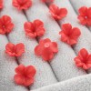 Цветы из полимерной глины, Красный, 9-11мм