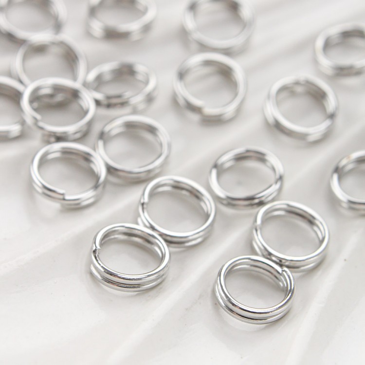 Двойное соединительное кольцо, 6 мм, цв.Серебро, 1 уп.(10 шт)