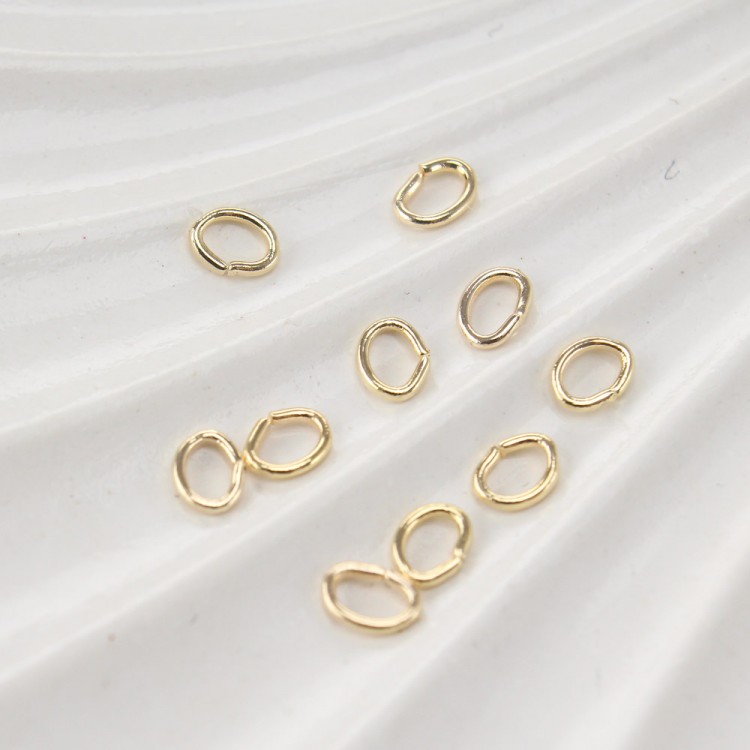 Соединительное кольцо, овальное, 4*3мм, цв.Золото, 1 уп.(10 шт)