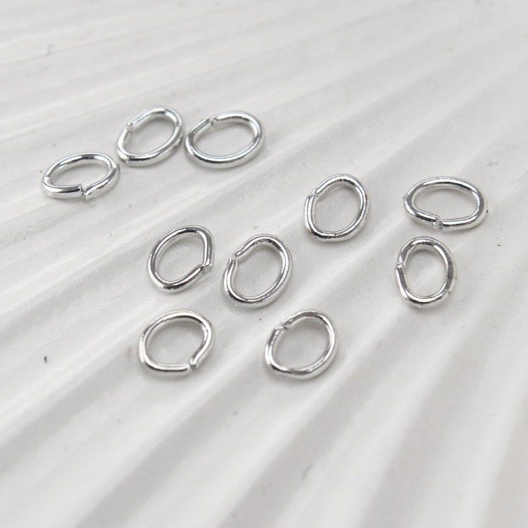 Соединительное кольцо, овальное, 4*3мм, цв.серебро, 1 уп.(10 шт)
