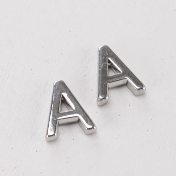 Подвеска буква "А",12 мм, цв.Серебро