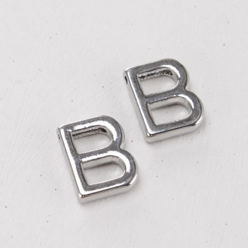 Подвеска буква "B",12 мм, цв.Серебро
