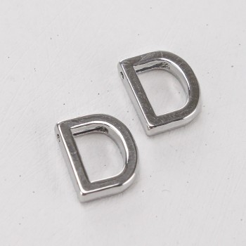 Подвеска буква "D",12 мм, цв.Серебро