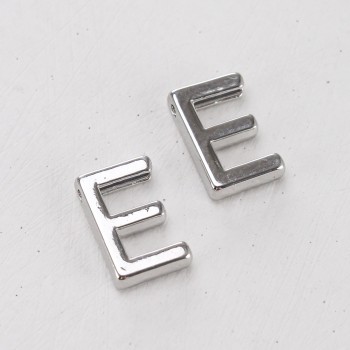 Подвеска буква "E",12 мм, цв.Серебро