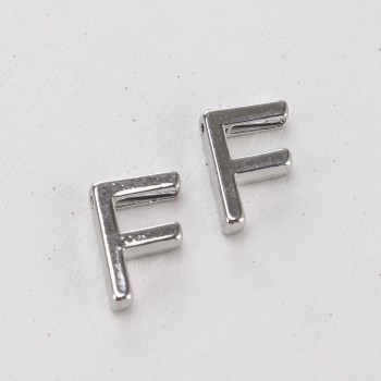 Подвеска буква "F",12 мм, цв.Серебро