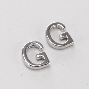 Подвеска буква "G",12 мм, цв.Серебро