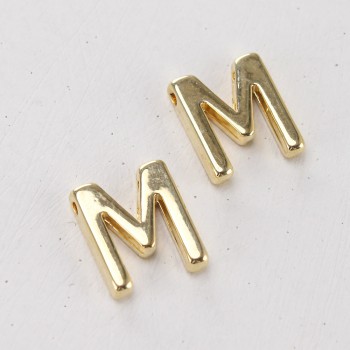 Подвеска буква "M",12 мм, цв.Золото
