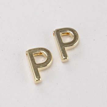 Подвеска буква "P",12 мм, цв.Золото