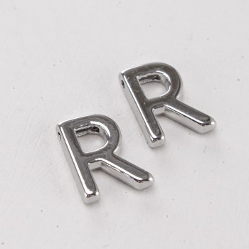Подвеска буква "R",12 мм, цв.Серебро