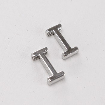 Подвеска буква "I",12 мм, цв.Серебро