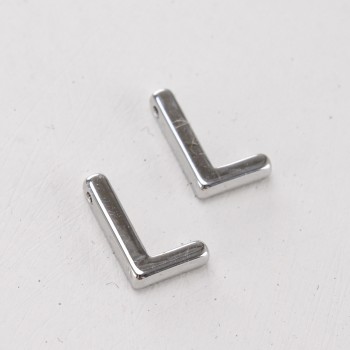 Подвеска буква "L",12 мм, цв.Серебро