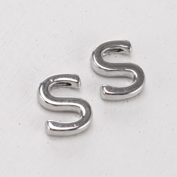 Подвеска буква "S",12 мм, цв.Серебро