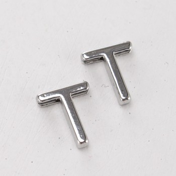 Подвеска буква "T",12 мм, цв.Серебро
