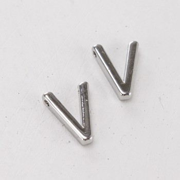 Подвеска буква "V",12 мм, цв.Серебро