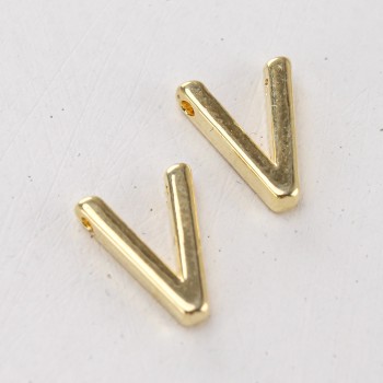 Подвеска буква "V",12 мм, цв.Золото