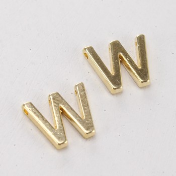 Подвеска буква "W",12 мм, цв.Золото