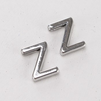 Подвеска буква "Z",12 мм, цв.Серебро