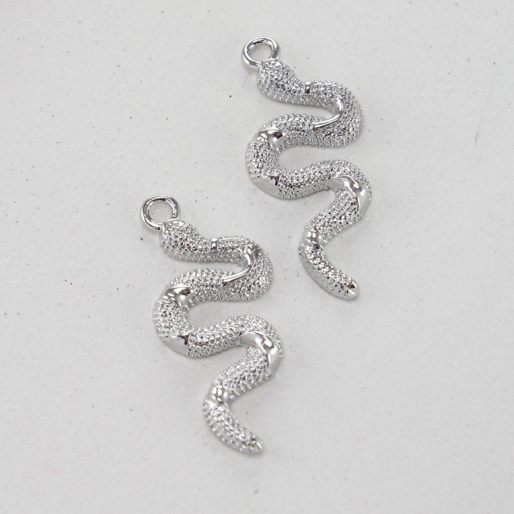 Подвеска змея, 24 мм, цв.Серебро
